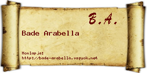 Bade Arabella névjegykártya